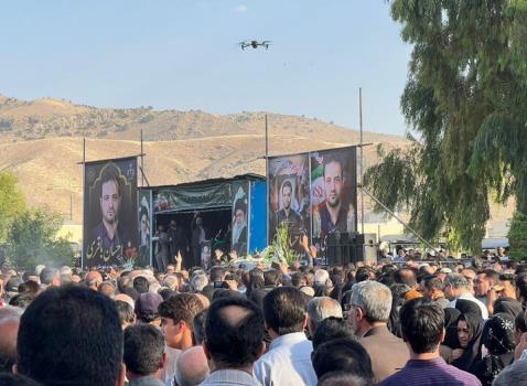 مراسم خاکسپاری و تدفین قاضی شهید احسان باقری در ممسنی فارس